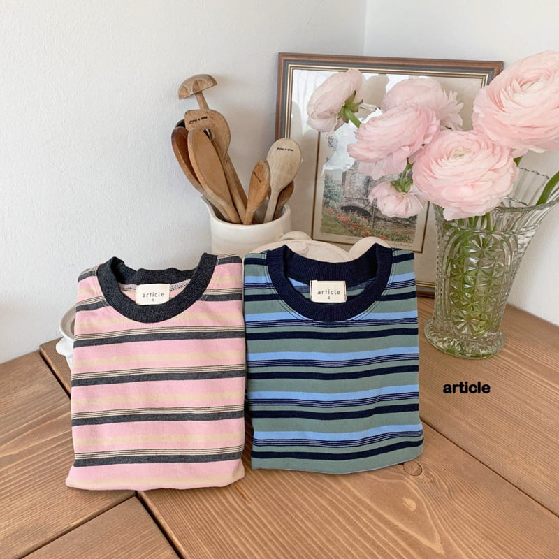 Article - Korean Children Fashion - #kidsshorts - Buddy Stripe Short Sleeve Tee - 6
