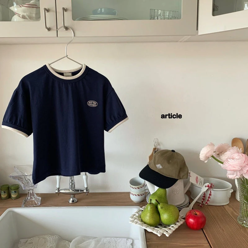 Article - Korean Children Fashion - #kidsshorts - Double Off Embroidery Tee - 9