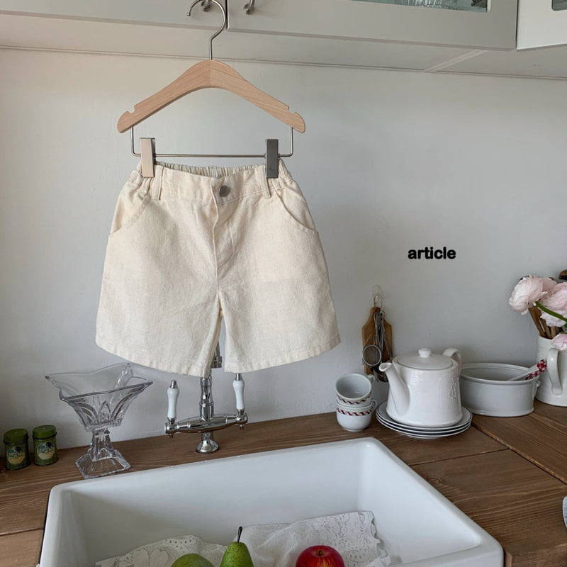 Article - Korean Children Fashion - #kidsshorts - Simple Linen Shorts - 3
