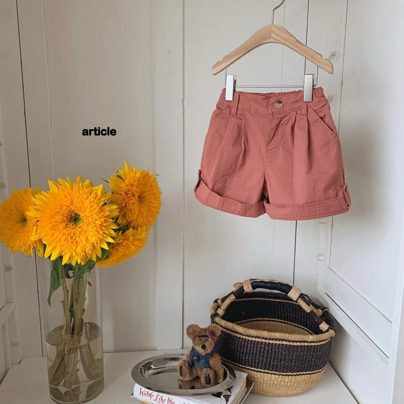 Article - Korean Children Fashion - #kidsstore - Bijou Roll-Up Shorts - 2