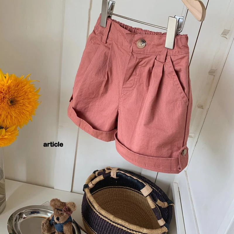 Article - Korean Children Fashion - #kidzfashiontrend - Bijou Roll-Up Shorts - 3