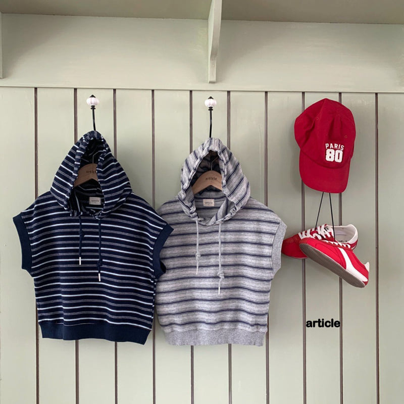 Article - Korean Children Fashion - #littlefashionista - Stew Stripe Short Sleeve Hoodie