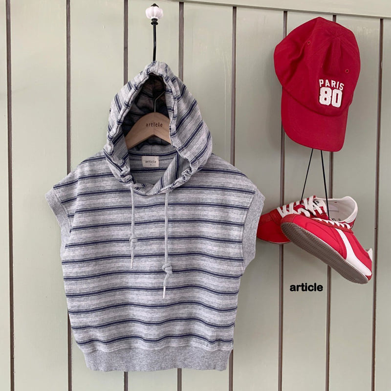 Article - Korean Children Fashion - #magicofchildhood - Stew Stripe Short Sleeve Hoodie - 2