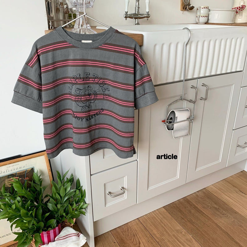 Article - Korean Children Fashion - #minifashionista - Pig Tiger Stripe Tee - 2
