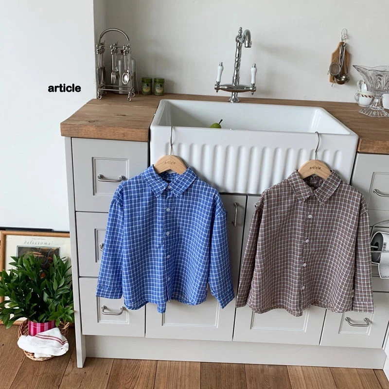 Article - Korean Children Fashion - #minifashionista - Linen Check Shirt