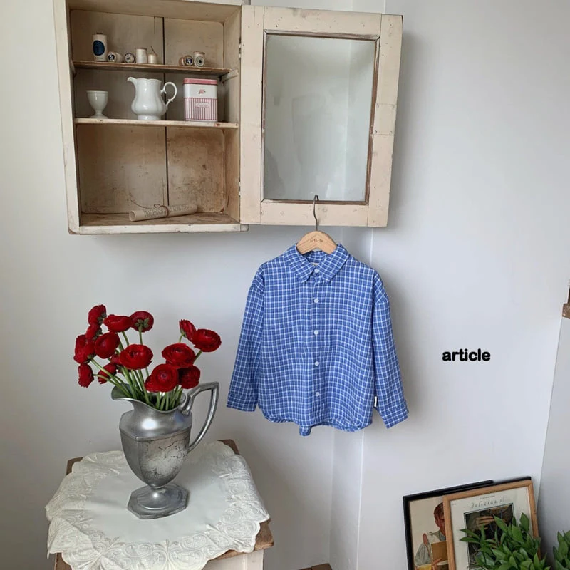 Article - Korean Children Fashion - #prettylittlegirls - Linen Check Shirt - 2