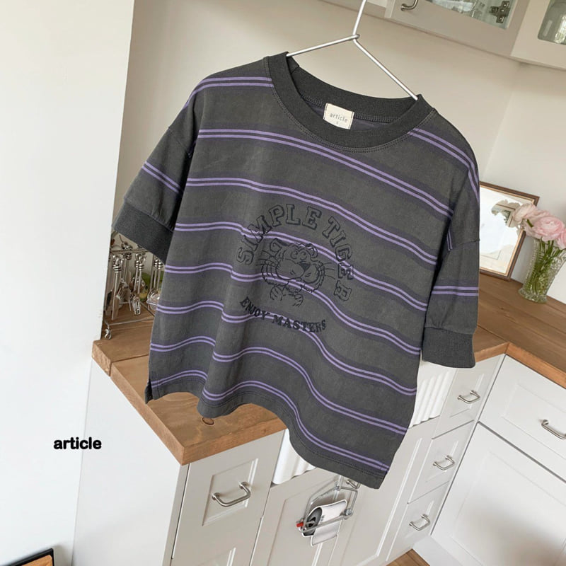 Article - Korean Children Fashion - #stylishchildhood - Pig Tiger Stripe Tee - 6