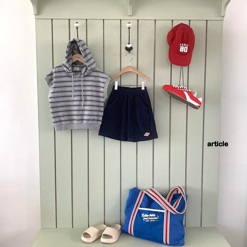 Article - Korean Children Fashion - #todddlerfashion - Stew Stripe Short Sleeve Hoodie - 5