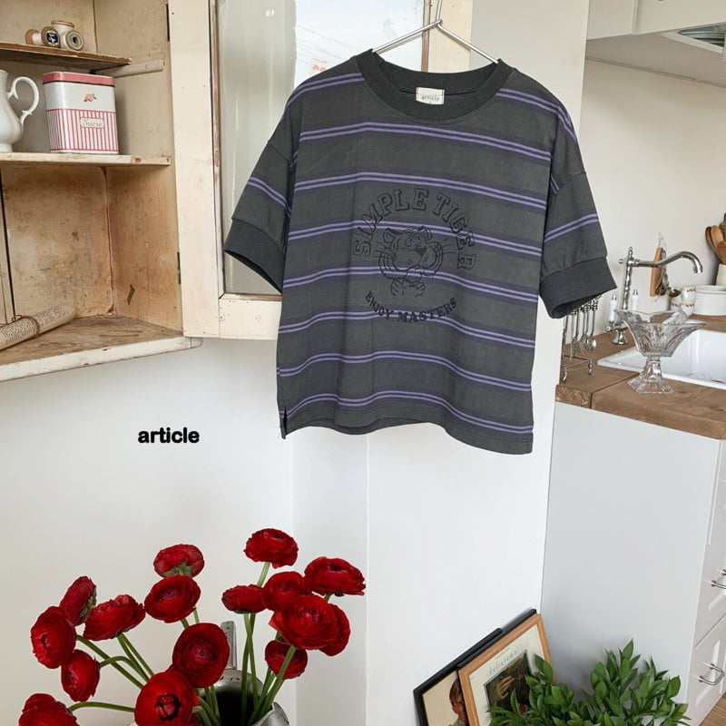 Article - Korean Children Fashion - #prettylittlegirls - Pig Tiger Stripe Tee - 4