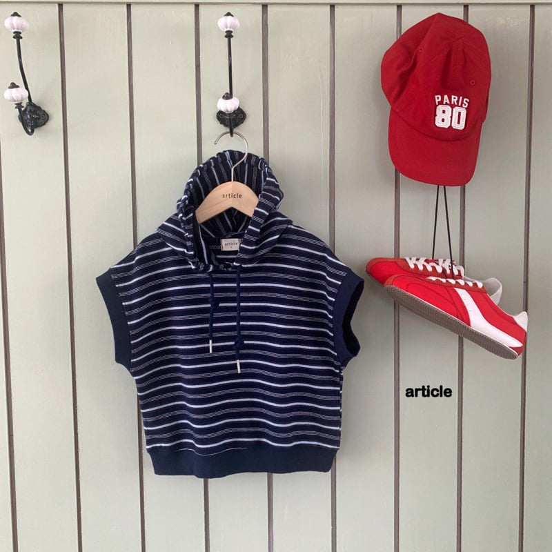 Article - Korean Children Fashion - #toddlerclothing - Stew Stripe Short Sleeve Hoodie - 6