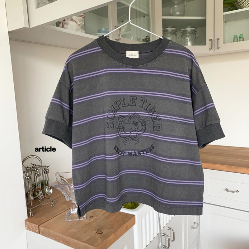 Article - Korean Children Fashion - #toddlerclothing - Pig Tiger Stripe Tee - 5