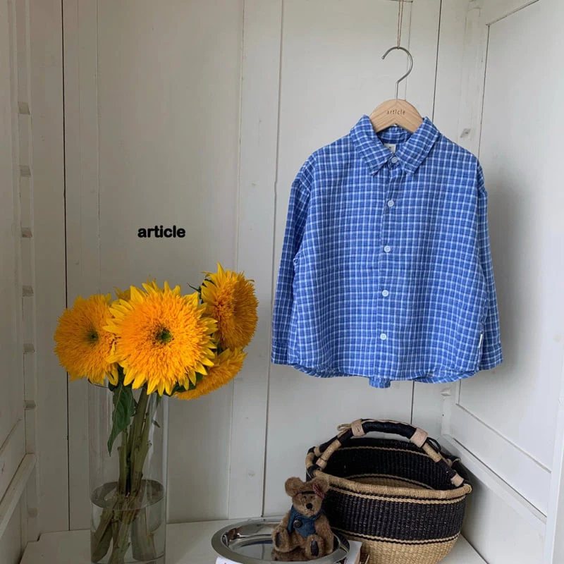 Article - Korean Children Fashion - #todddlerfashion - Linen Check Shirt - 4