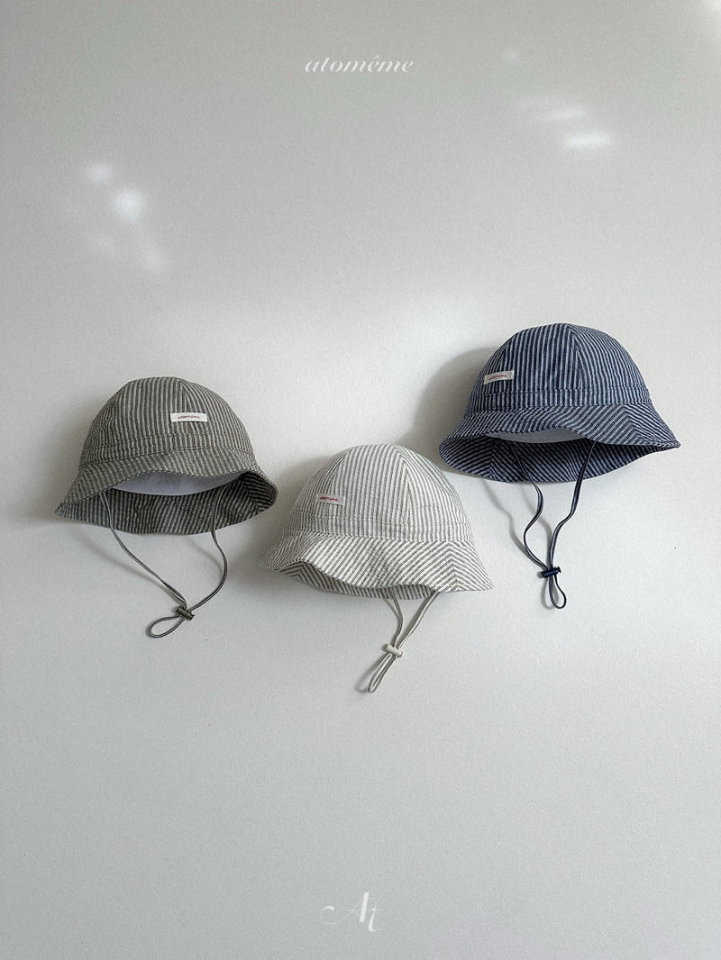 Atomeme - Korean Baby Fashion - #babygirlfashion - Stripe Summer Bucket Hat