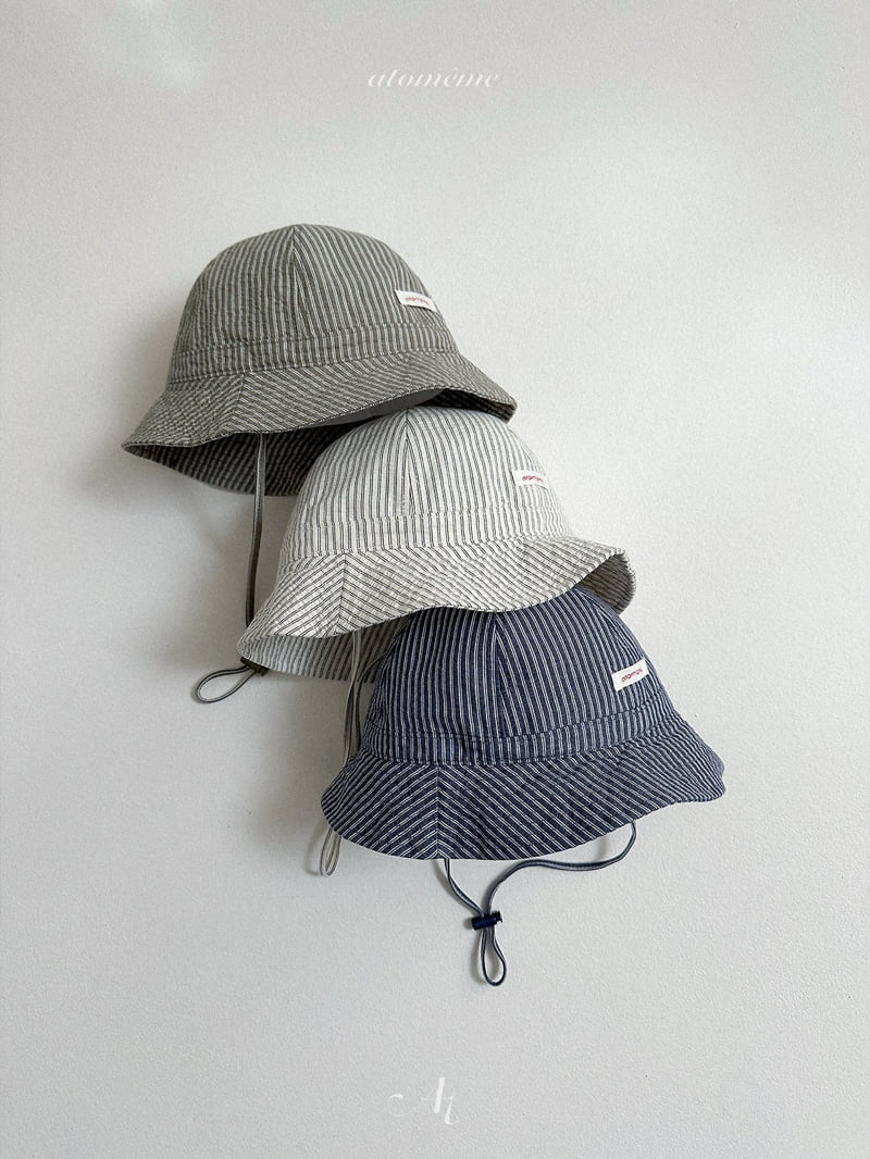 Atomeme - Korean Baby Fashion - #babyoninstagram - Stripe Summer Bucket Hat - 3