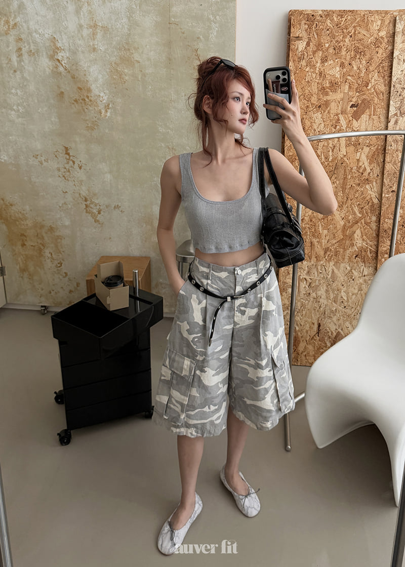 Auver_Fit - Korean Women Fashion - #momslook - Ribbed Bustier Sleeveless Top - 5