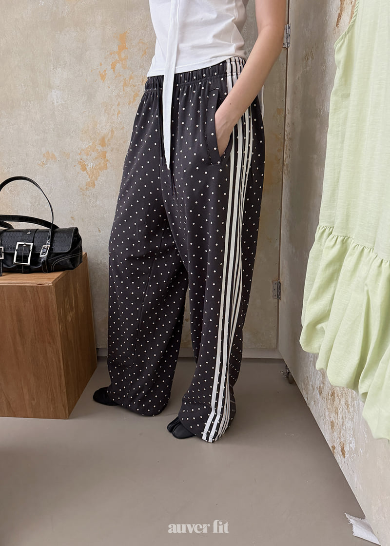 Auver_Fit - Korean Women Fashion - #momslook - Dotted Line Training Pants - 10
