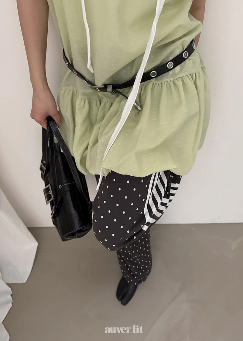 Auver_Fit - Korean Women Fashion - #momslook - Dotted Line Training Pants - 6