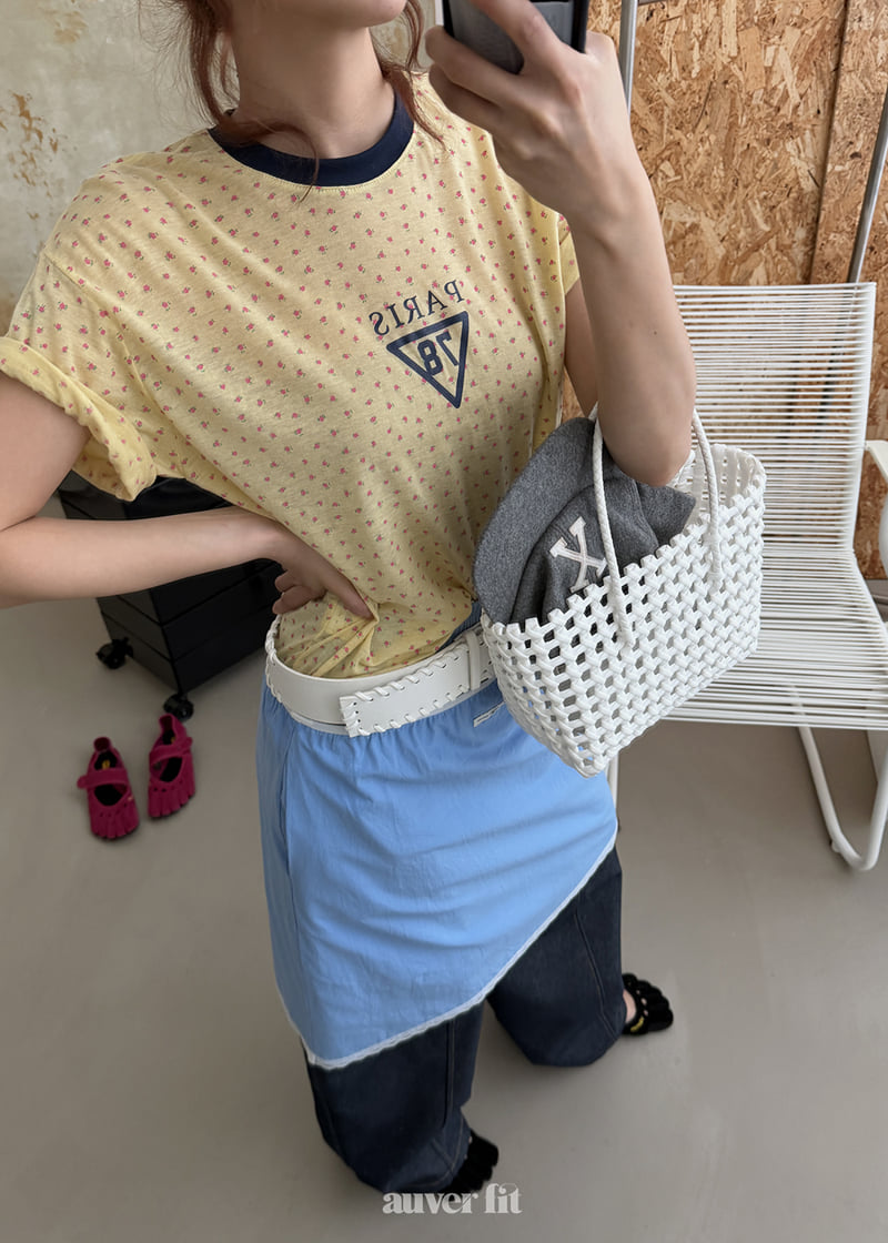 Auver_Fit - Korean Women Fashion - #momslook - Paris Floral Tee