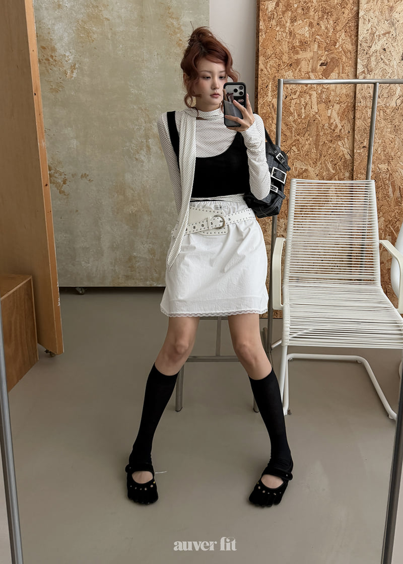 Auver_Fit - Korean Women Fashion - #momslook - Dotted Scarf Top - 7