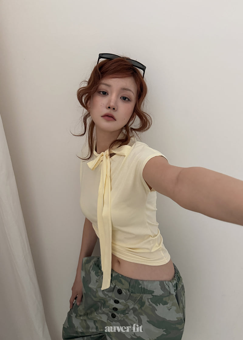 Auver_Fit - Korean Women Fashion - #momslook - Como Tie Sleeveless Top - 2
