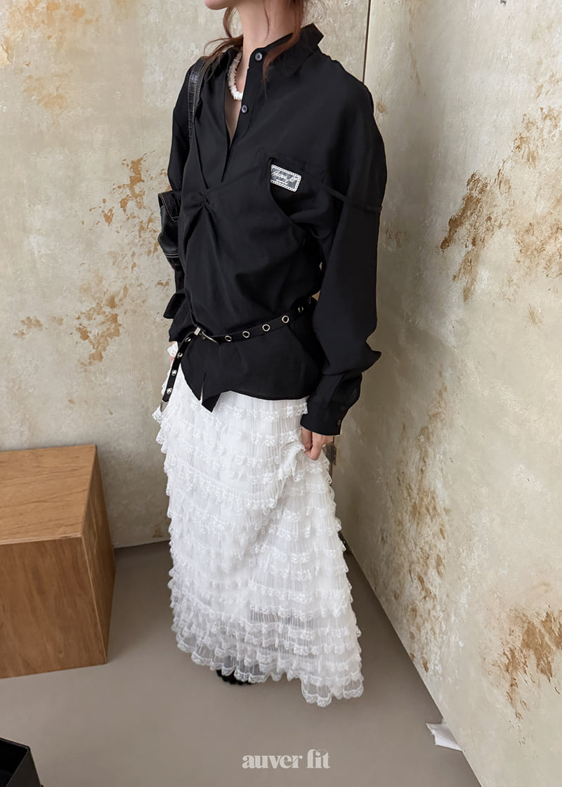 Auver_Fit - Korean Women Fashion - #momslook - Even Tiered Long Skirt