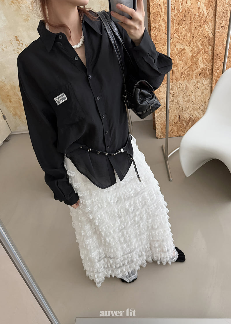 Auver_Fit - Korean Women Fashion - #momslook - Even Tiered Long Skirt - 3