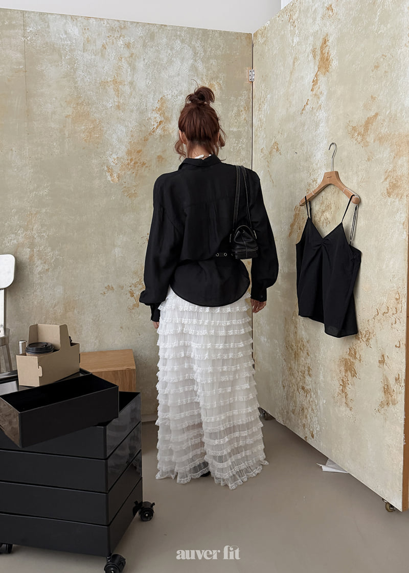 Auver_Fit - Korean Women Fashion - #momslook - Even Tiered Long Skirt - 7