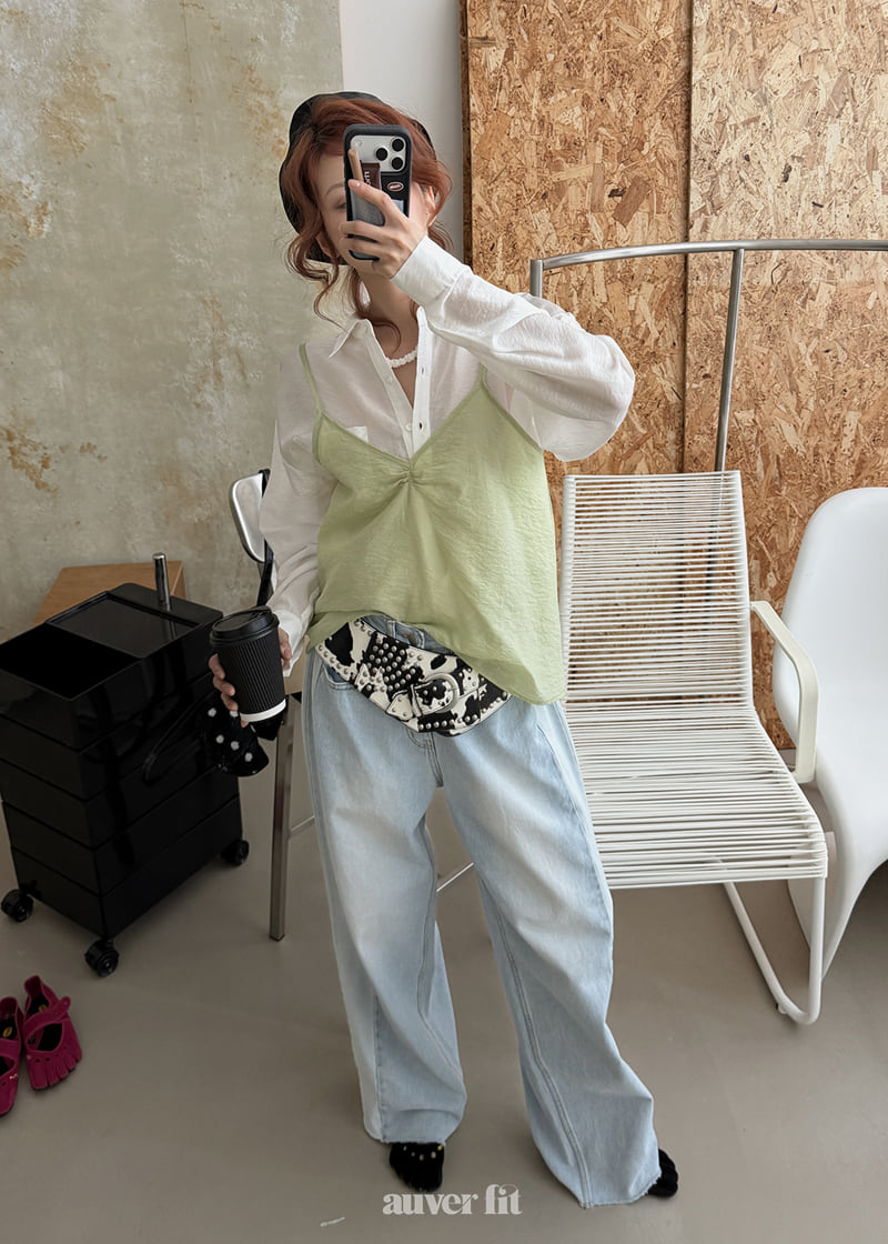 Auver_Fit - Korean Women Fashion - #momslook - Organza Pintuck Sleeveless Top - 6