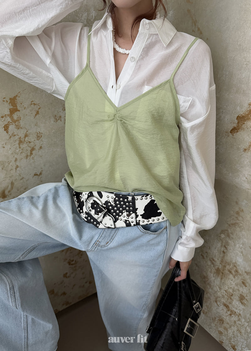 Auver_Fit - Korean Women Fashion - #momslook - Organza Pintuck Sleeveless Top - 7