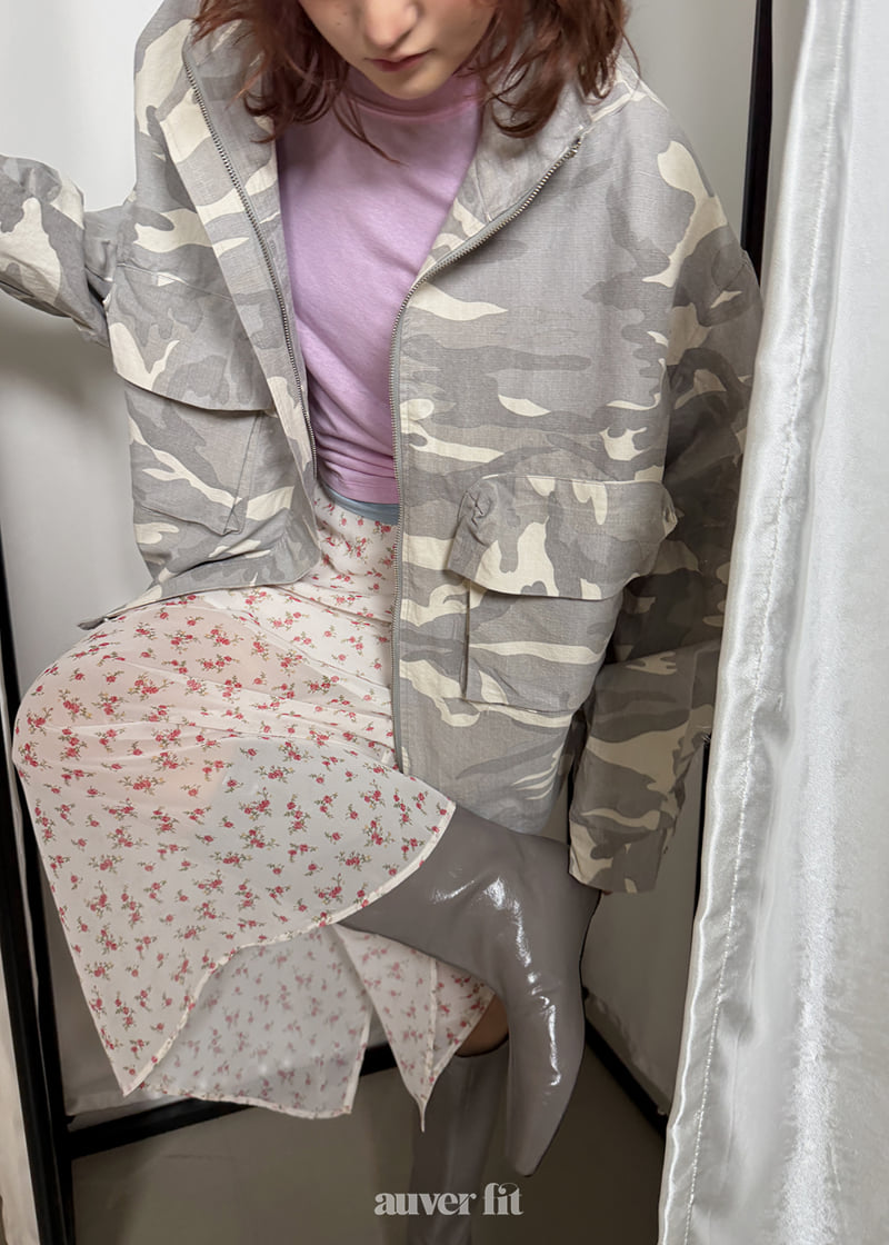 Auver_Fit - Korean Women Fashion - #momslook - Floral Chiffon Skirt - 12