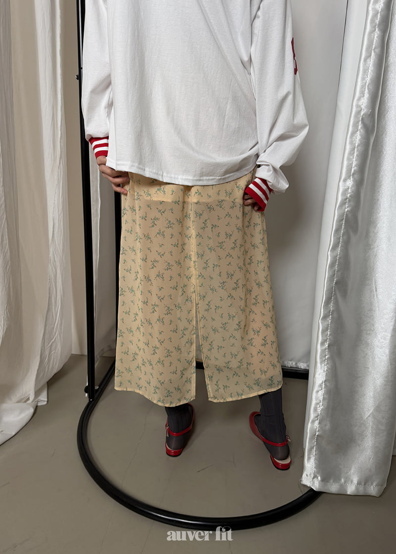 Auver_Fit - Korean Women Fashion - #momslook - Floral Chiffon Skirt - 8