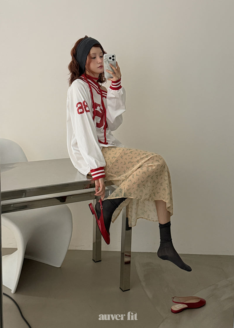 Auver_Fit - Korean Women Fashion - #romanticstyle - Floral Chiffon Skirt - 2