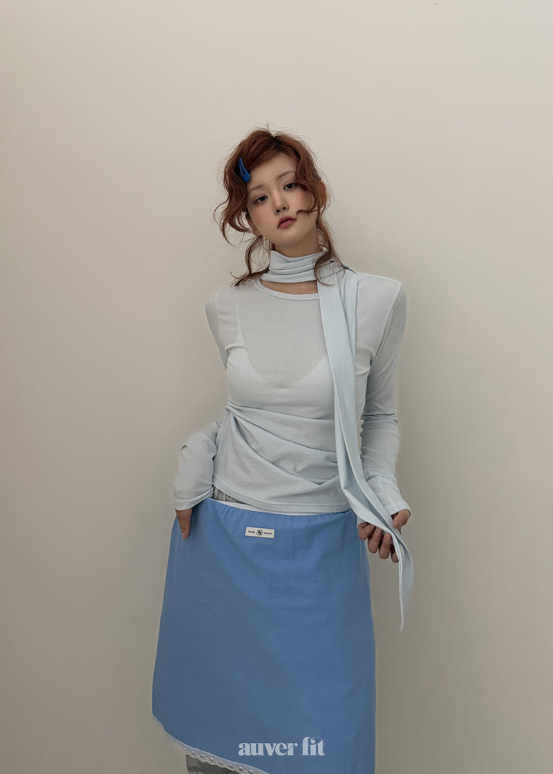 Auver_Fit - Korean Women Fashion - #shopsmall - Solid Scarf Top