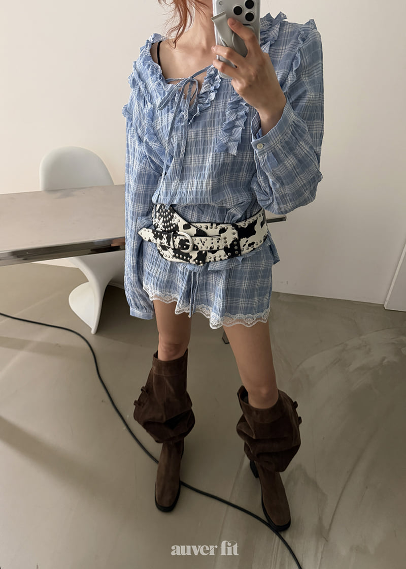 Auver_Fit - Korean Women Fashion - #thatsdarling - V-Neck Ruffle Set - 4
