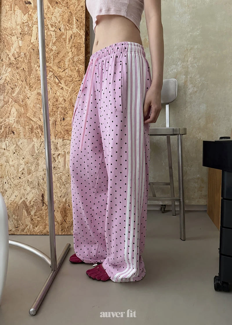 Auver_Fit - Korean Women Fashion - #womensfashion - Dotted Line Training Pants