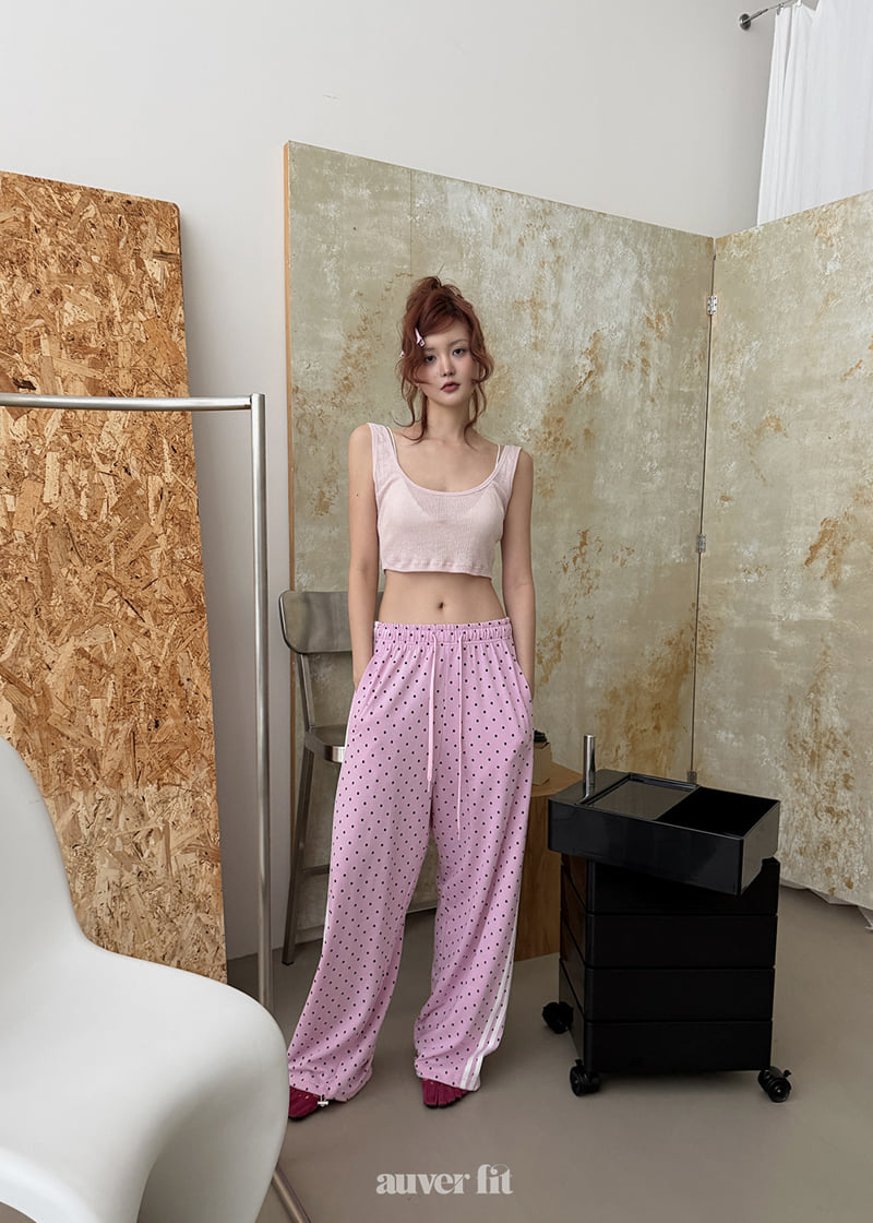 Auver_Fit - Korean Women Fashion - #womensfashion - Dotted Line Training Pants - 3