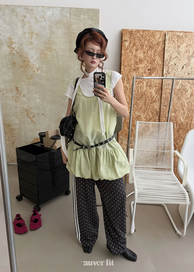 Auver_Fit - Korean Women Fashion - #womensfashion - Dotted Line Training Pants - 5
