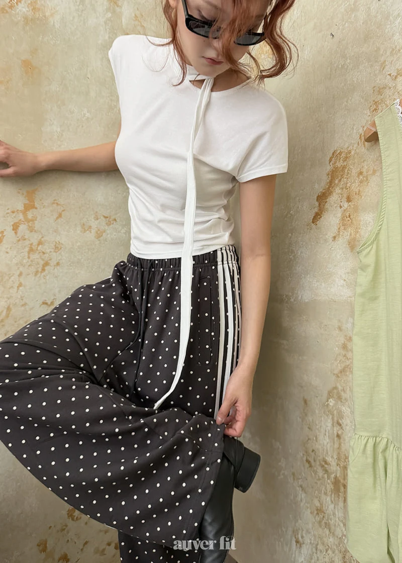 Auver_Fit - Korean Women Fashion - #womensfashion - Dotted Line Training Pants - 9