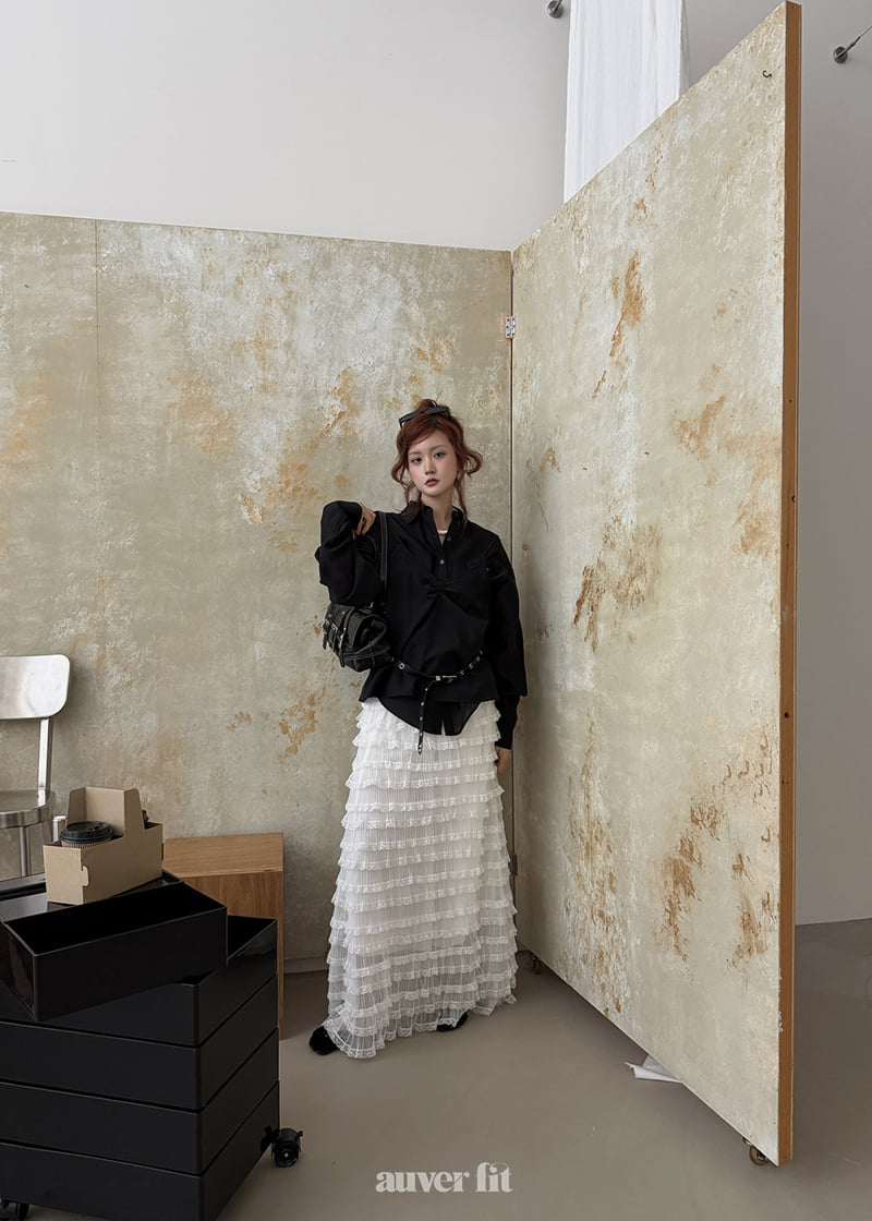 Auver_Fit - Korean Women Fashion - #womensfashion - Even Tiered Long Skirt - 2