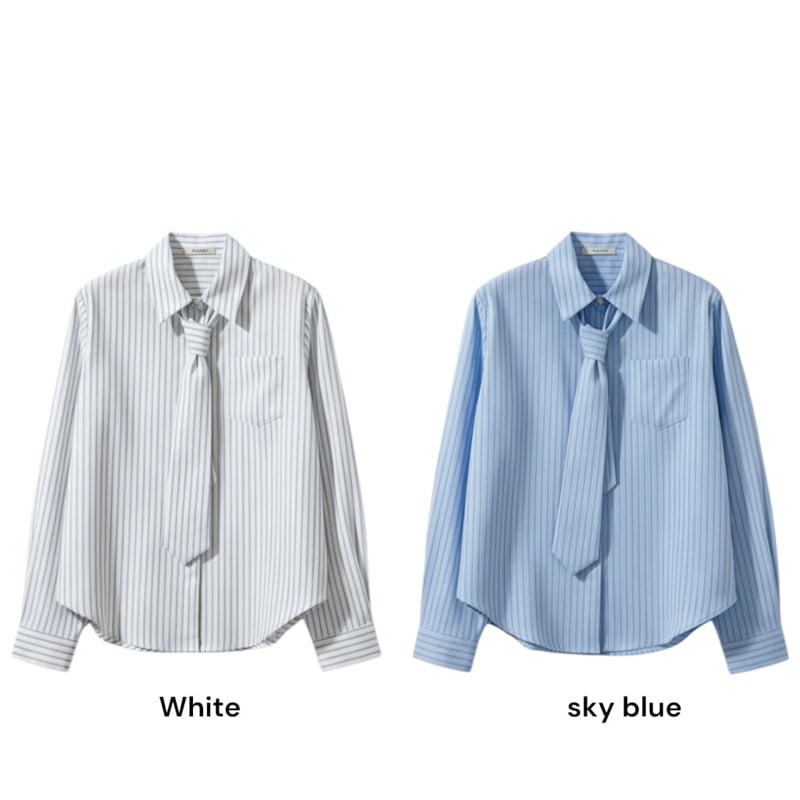 Auver_Fit - Korean Women Fashion - #womensfashion - Tie-Cuff Blouse - 12