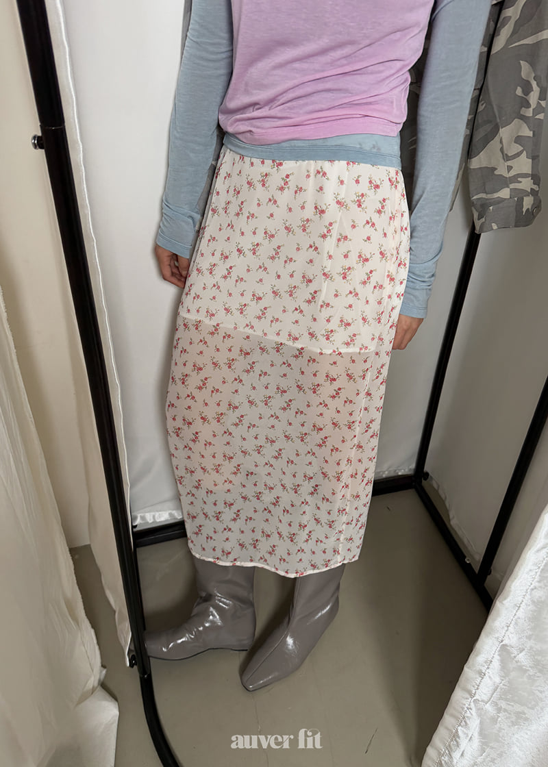 Auver_Fit - Korean Women Fashion - #womensfashion - Floral Chiffon Skirt - 11