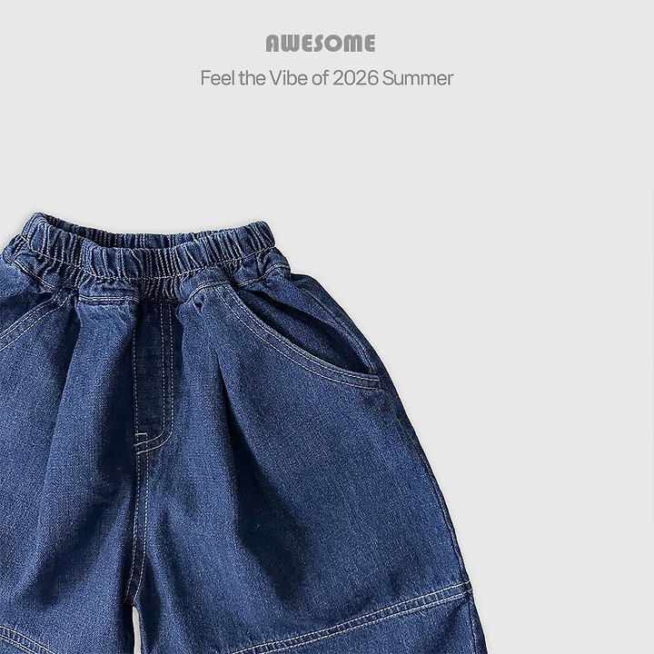 Awesome Bebe - Korean Children Fashion - #childofig - Denim Line Wide Pants - 7