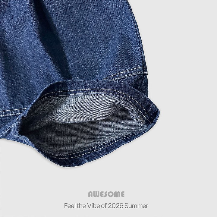 Awesome Bebe - Korean Children Fashion - #childrensboutique - Denim Line Wide Pants - 8