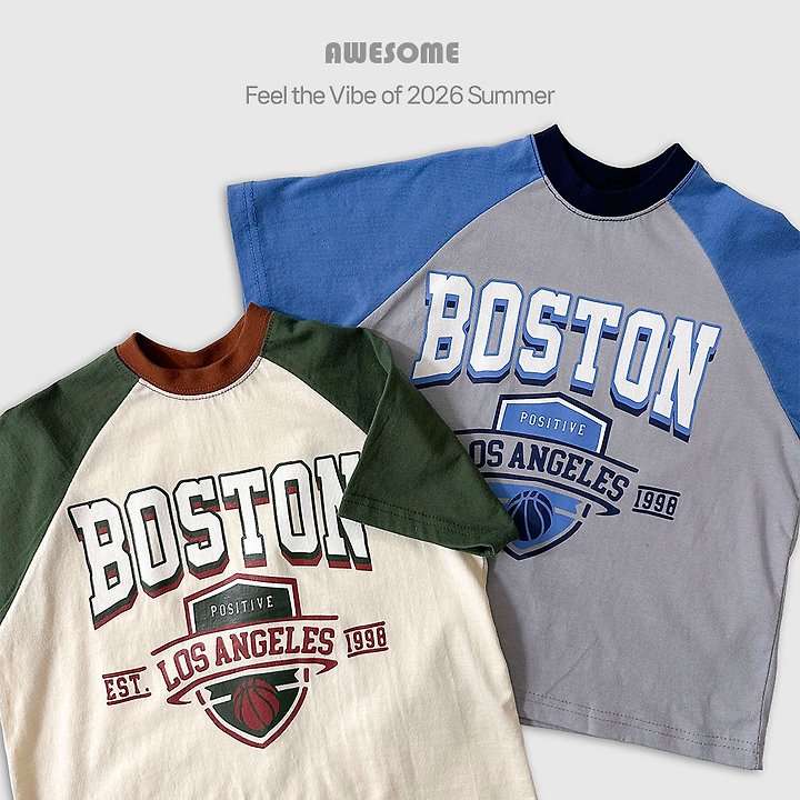 Awesome Bebe - Korean Children Fashion - #childrensboutique - Boston Raglan Short Sleeve Tee - 7