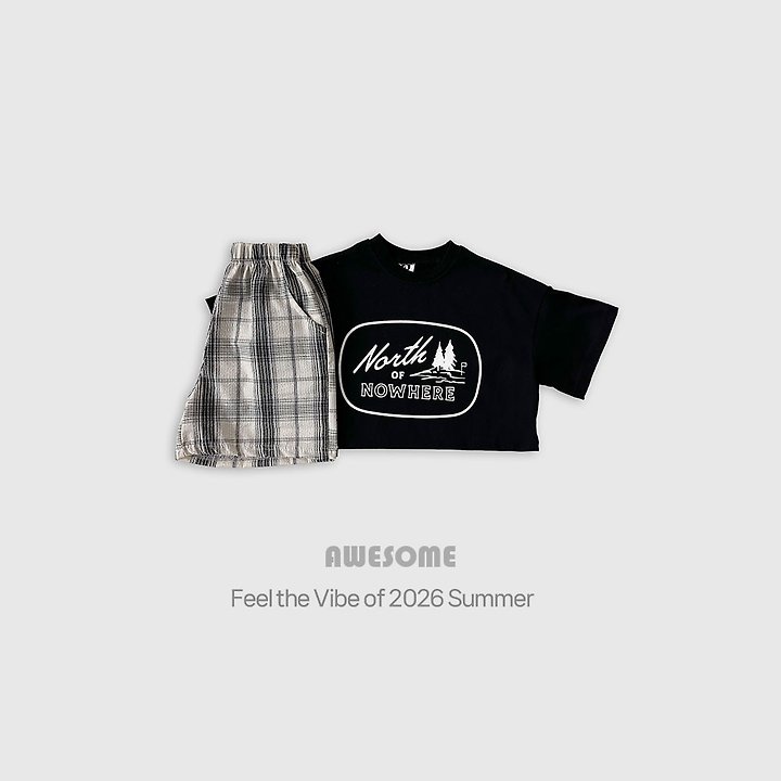 Awesome Bebe - Korean Children Fashion - #childofig - North Check Set - 4
