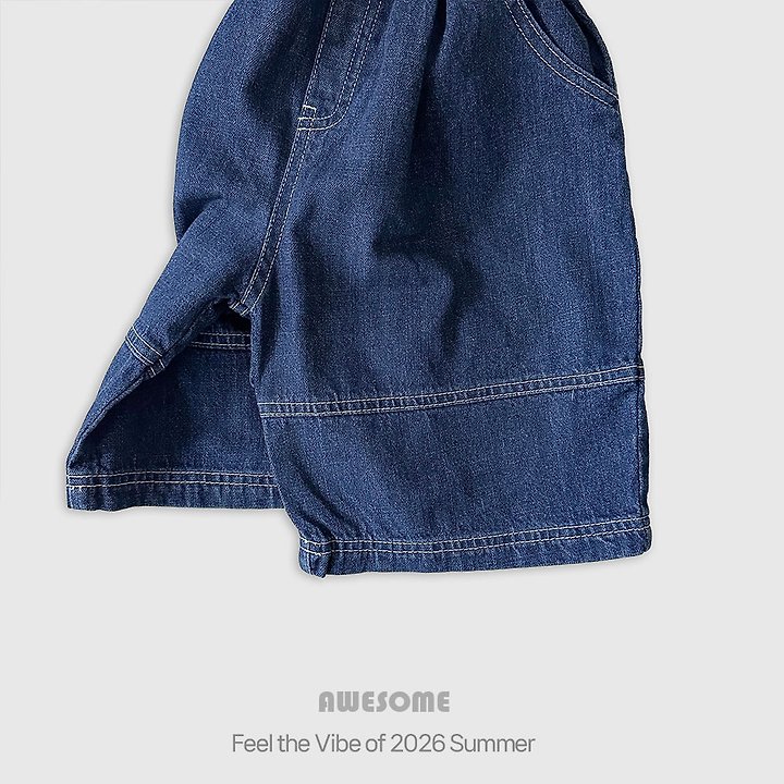 Awesome Bebe - Korean Children Fashion - #designkidswear - Denim Line Wide Pants - 9