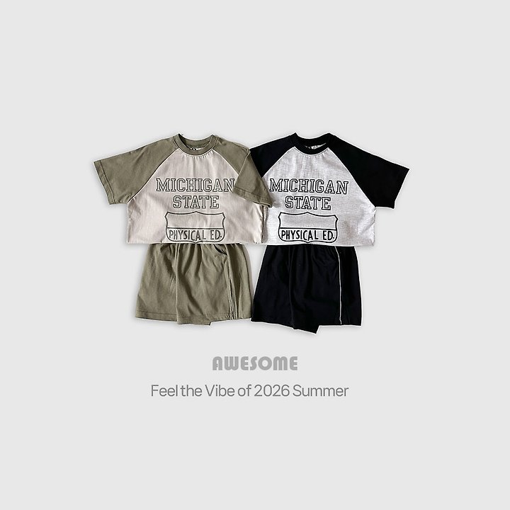 Awesome Bebe - Korean Children Fashion - #designkidswear - Michigan Raglan Set