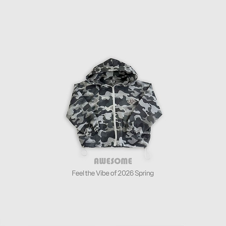 Awesome Bebe - Korean Children Fashion - #kidzfashiontrend - Camo Check Hood Windbreaker - 3