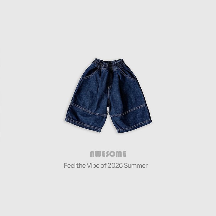 Awesome Bebe - Korean Children Fashion - #littlefashionista - Denim Line Wide Pants - 2