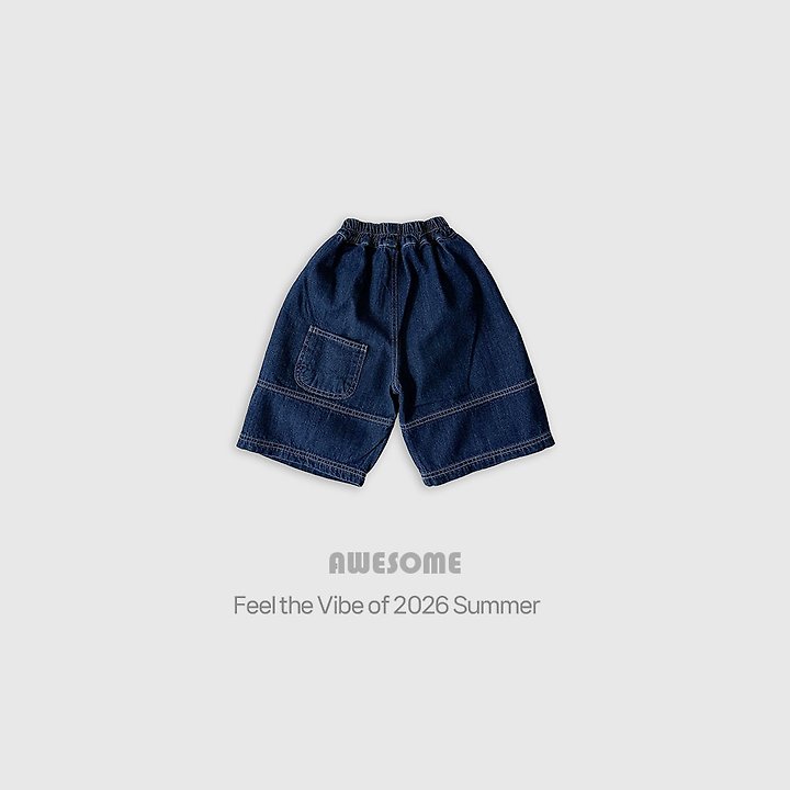 Awesome Bebe - Korean Children Fashion - #magicofchildhood - Denim Line Wide Pants - 3